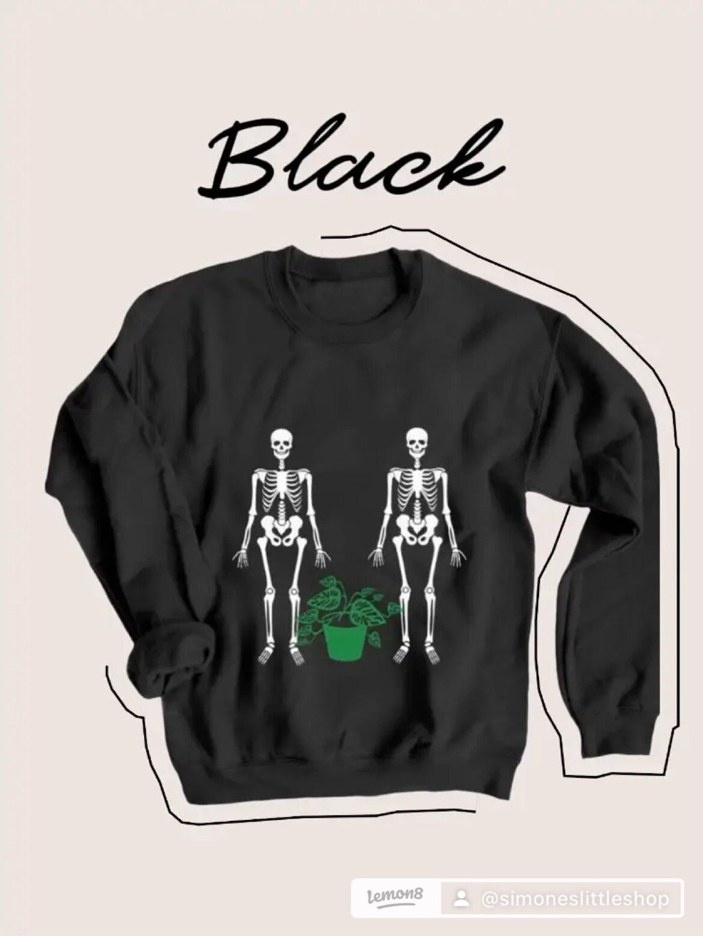Taking care of dead plants crew neck | Halloween crewneck | fall season | fall crewneck | spooky season | Halloween | skeleton crewneck |