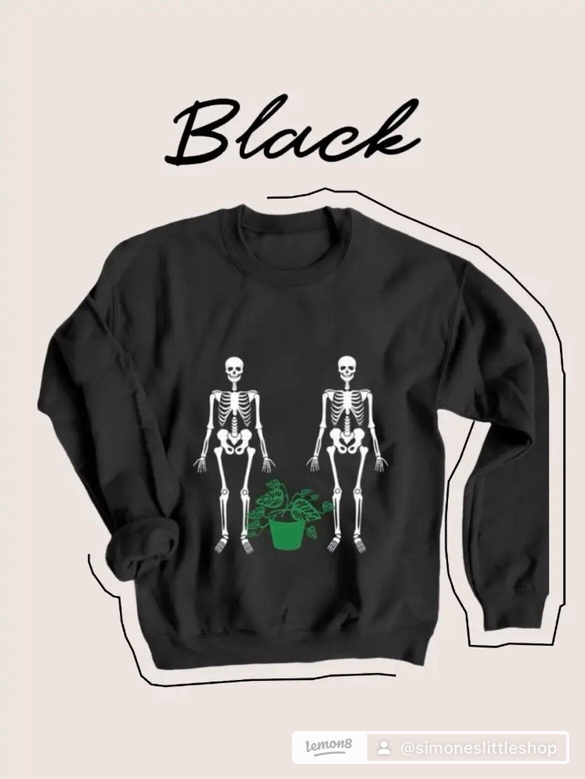 Taking care of dead plants crew neck | Halloween crewneck | fall season | fall crewneck | spooky season | Halloween | skeleton crewneck |