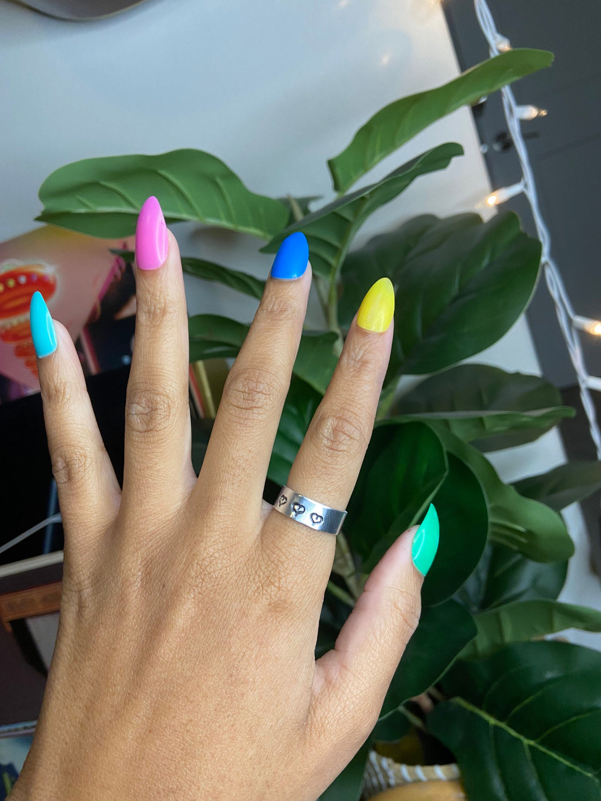 triple heart rings | adjustable ring | customizable ring | custom jewelry | stamped ring | stamped jewelry | gifts for her | Valentine’s Day