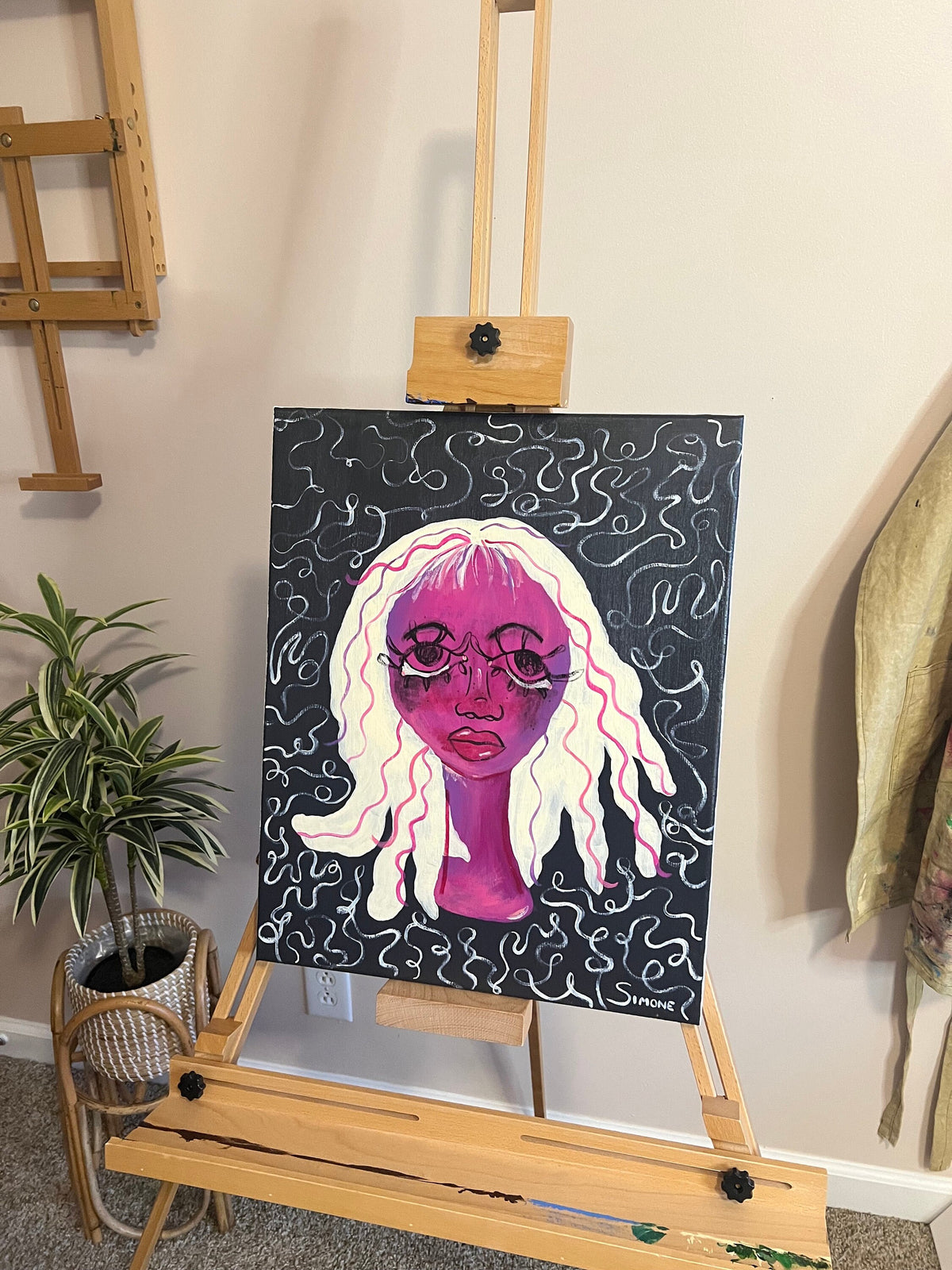 Staying up too late again | original painting | artwork | art | expressionist painting | expressionist | Simone’s little shoppe
