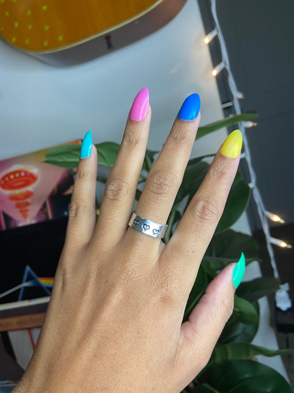 triple heart rings | adjustable ring | customizable ring | custom jewelry | stamped ring | stamped jewelry | gifts for her | Valentine’s Day