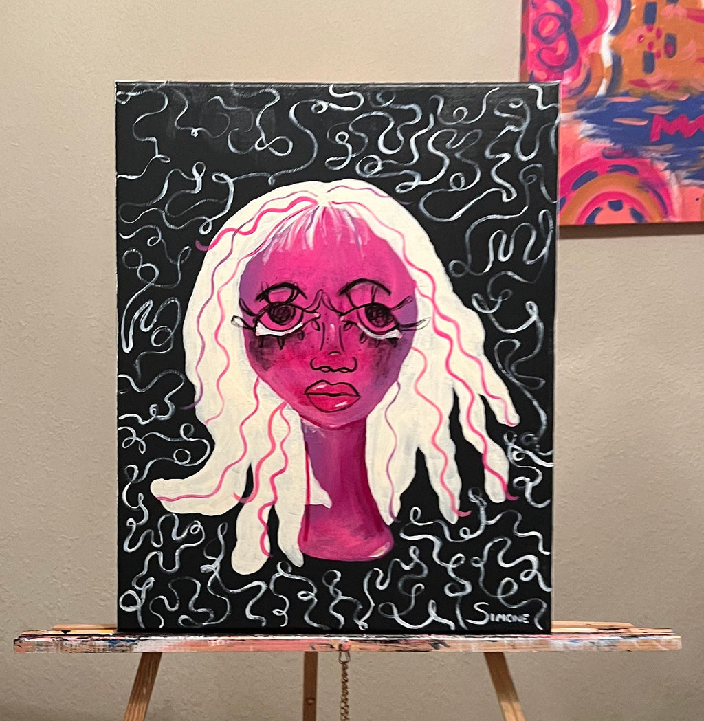 Staying up too late again | original painting | artwork | art | expressionist painting | expressionist | Simone’s little shoppe