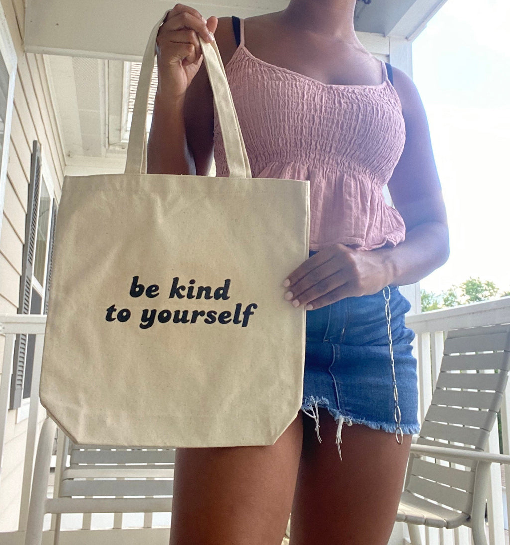 Be kind to yourself tote bag | tote bag |cute bag | valentines | bags | cute totes | tote bag gift ideas | cute bags for gifting |