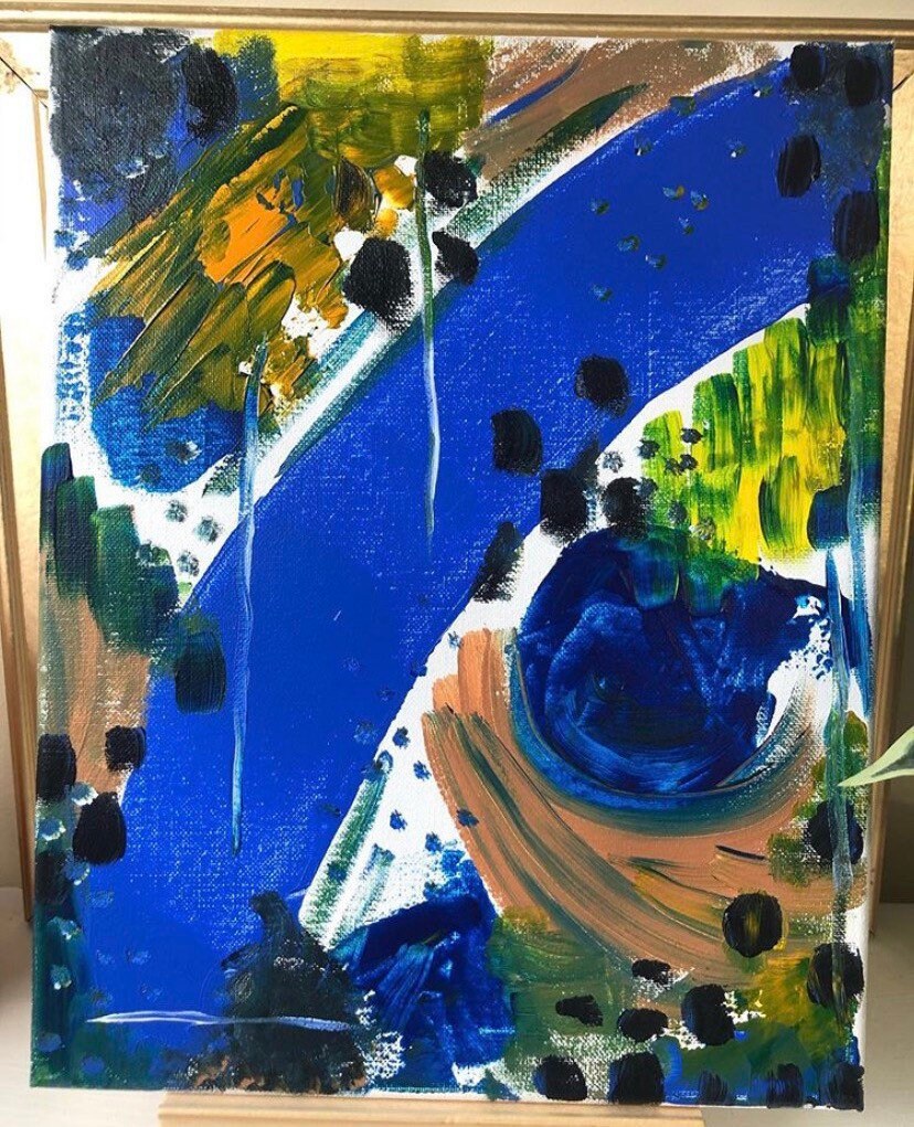 Afternoon Blues | original painting | abstract | blue | water | painting | blues | acrylic | wall art | decor | dorm room | bedroom