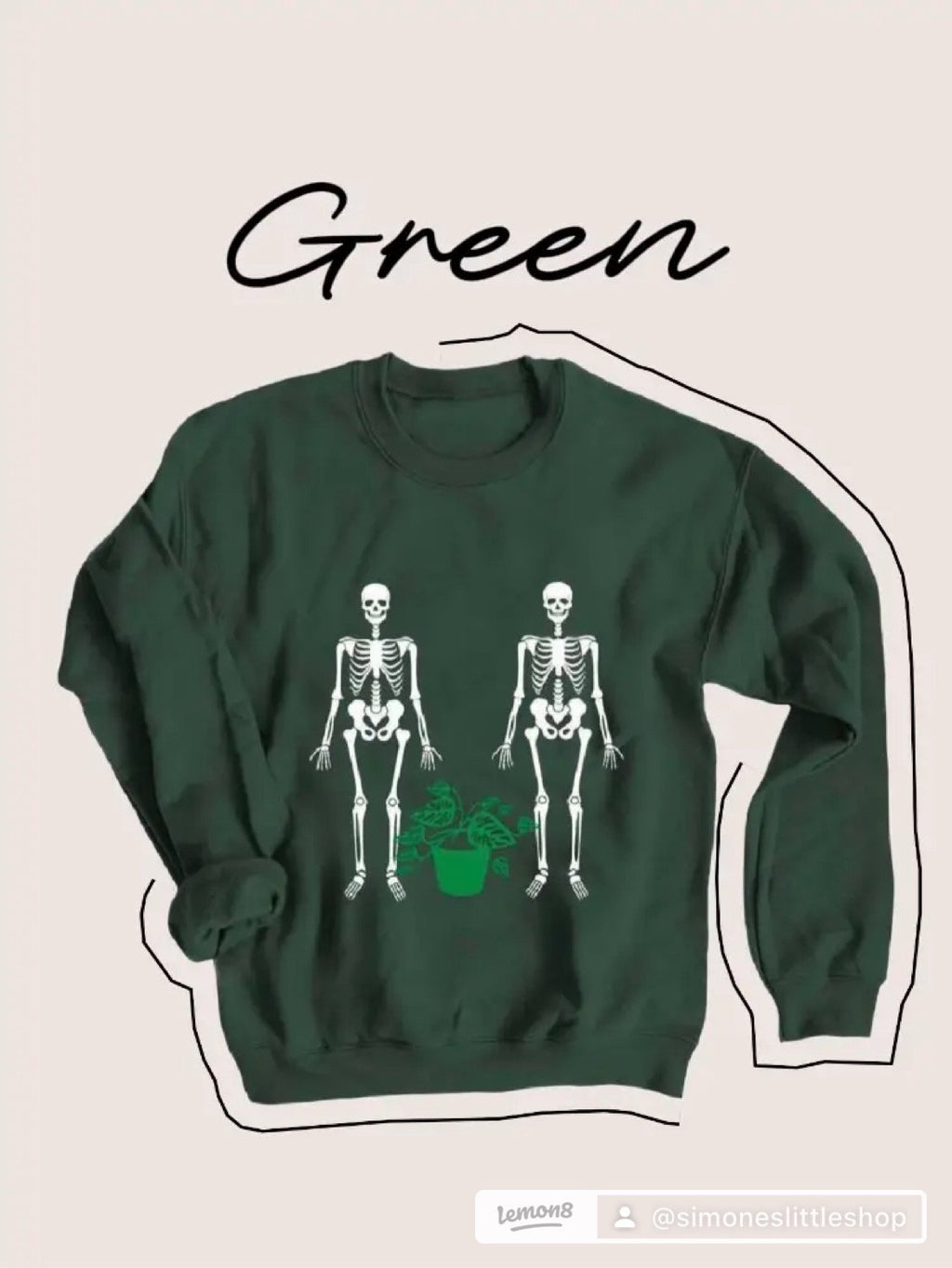 Taking care of dead plants crew neck | Halloween crewneck | fall season | fall crewneck | spooky season | Halloween | skeleton crewneck |