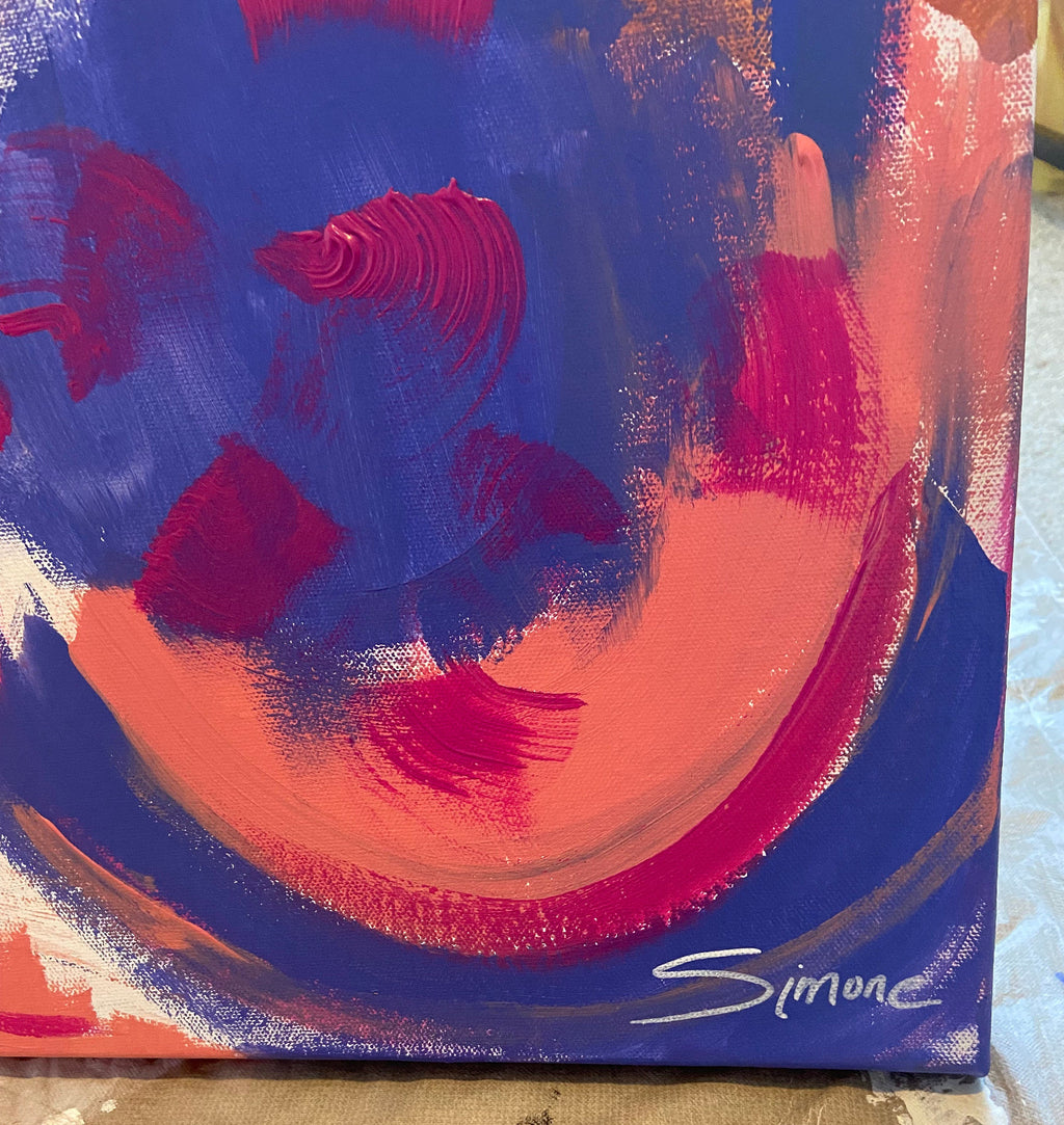 through rose colored glasses | original painting | wall art | abstract painting | black artists | art | acrylic painting | large painting