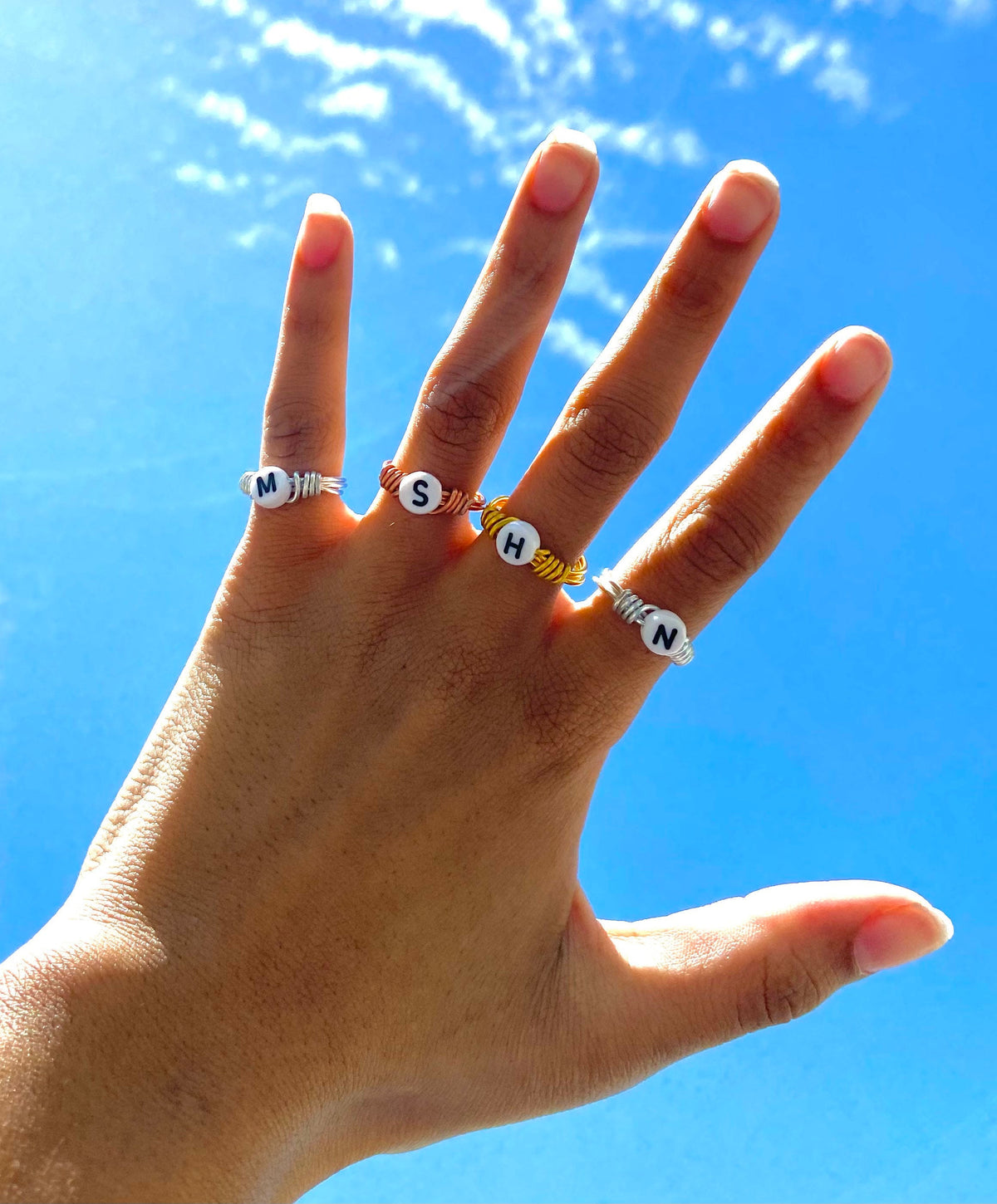 initial rings • a-z customizable letter ring • silver • rose gold • gold • monogram ring • personalized gift • alphabet rings
