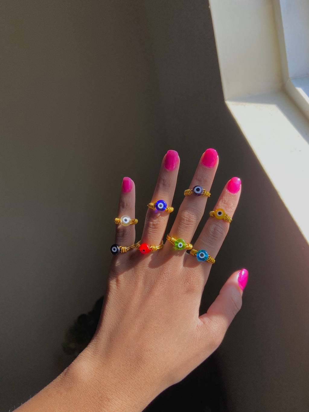 Evil eye rings | ring | size inclusive | gold | evil eye | spiritual | symbol | protection | indie style gift  | wire wrapped ring manifest