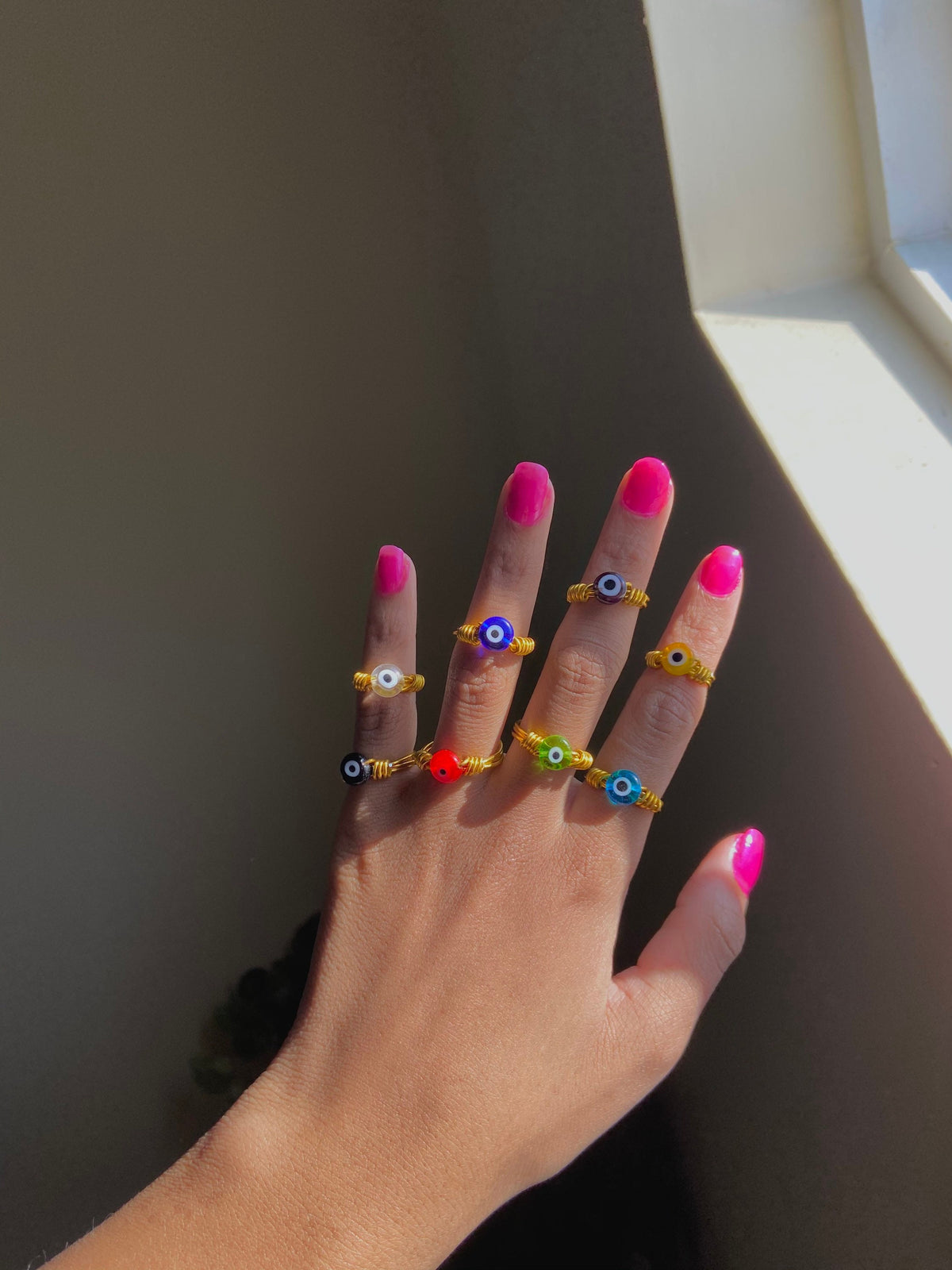 Evil eye rings | ring | size inclusive | gold | evil eye | spiritual | symbol | protection | indie style gift  | wire wrapped ring manifest