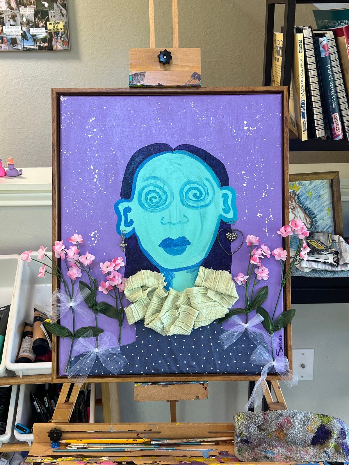 finding myself original painting by Simone | acrylic and multimedia | funky art | original wall art | artwork | painting | multimedia art |