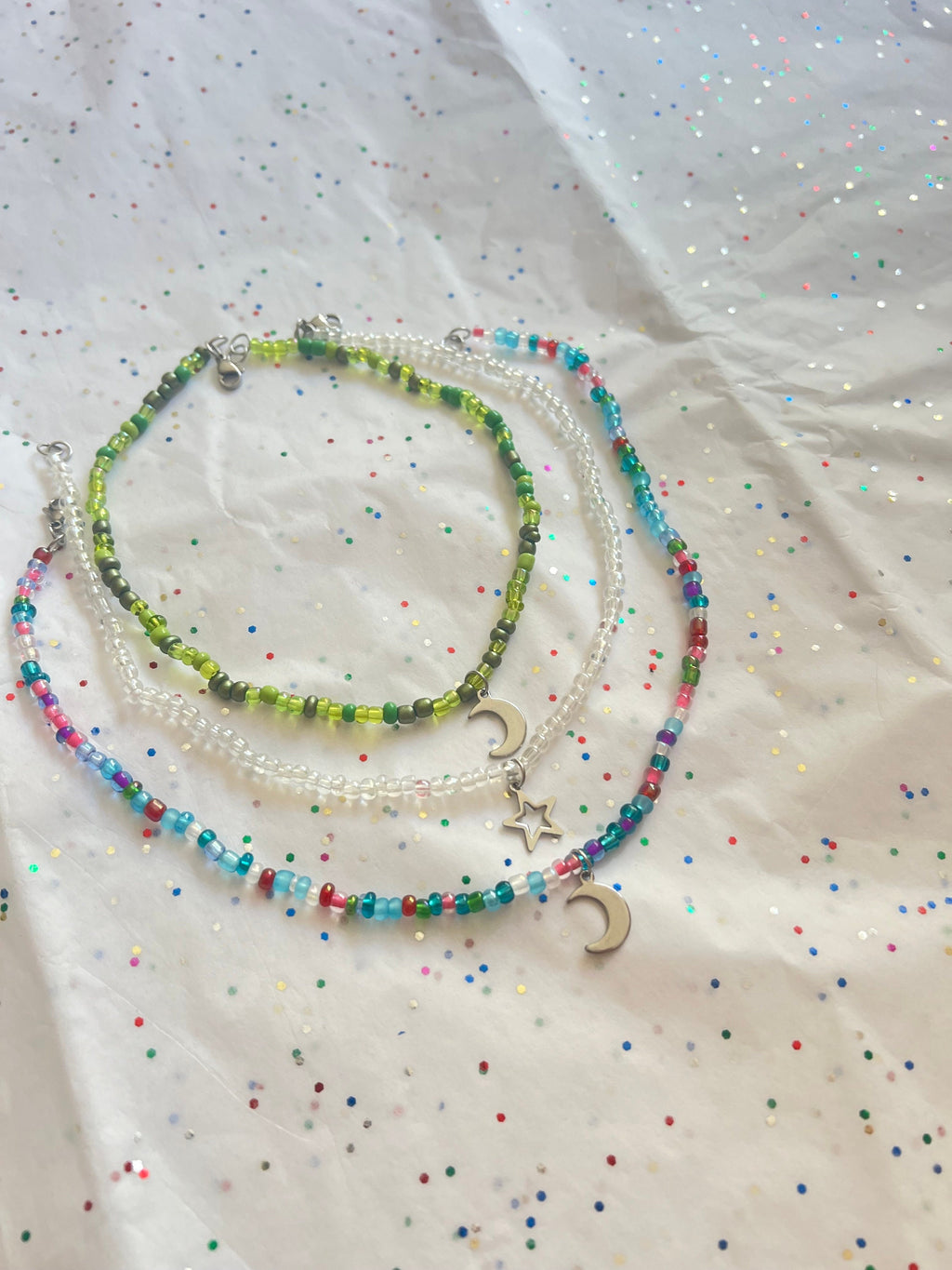 star and moon beaded chokers | star jewelry | moon | colorful jewelry | beaded choker | beaded necklace | beaded jewelry | valentines gift