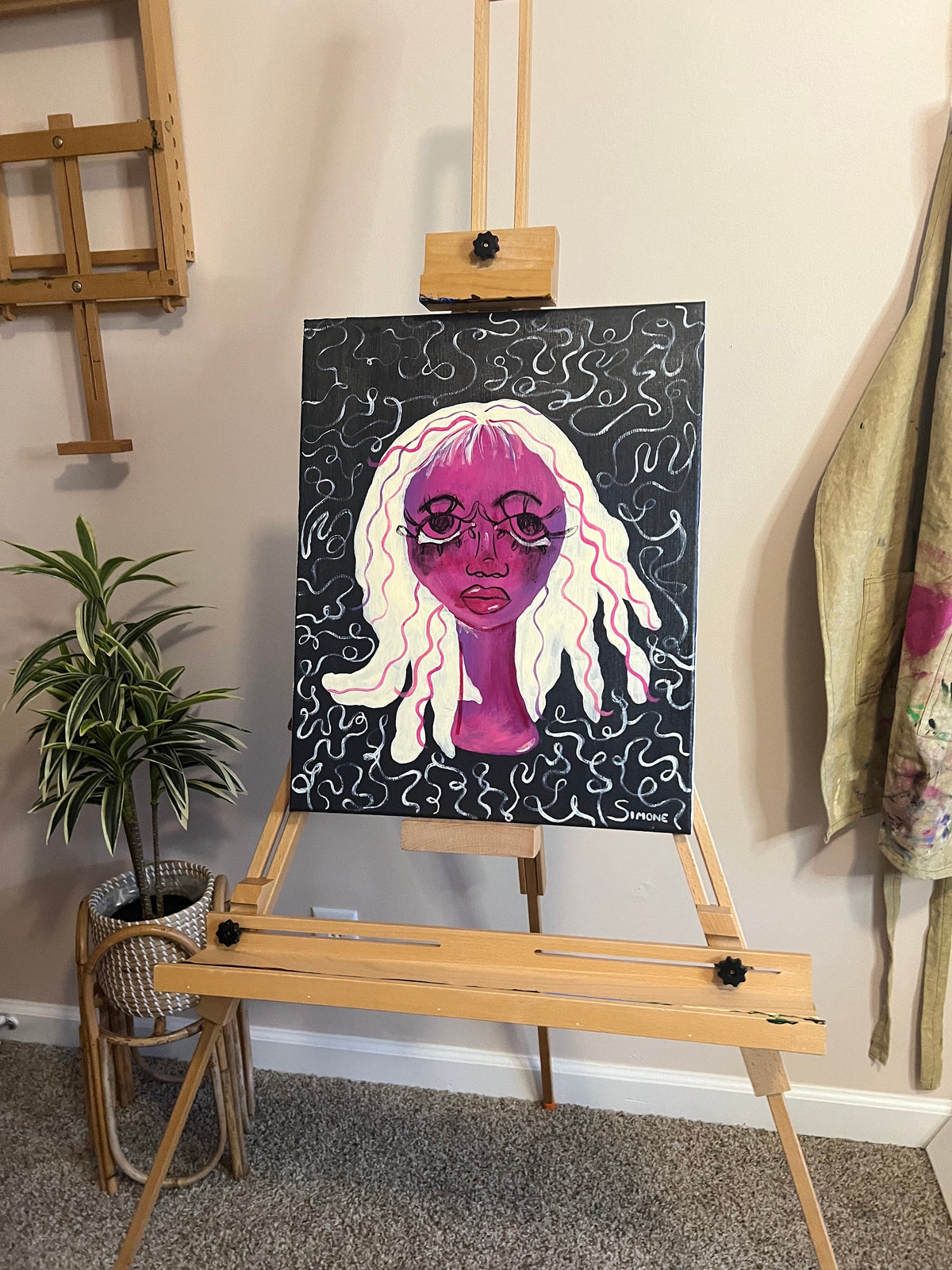 Staying up too late again | original painting | artwork | art | expressionist painting | expressionist | Simone’s little shoppe