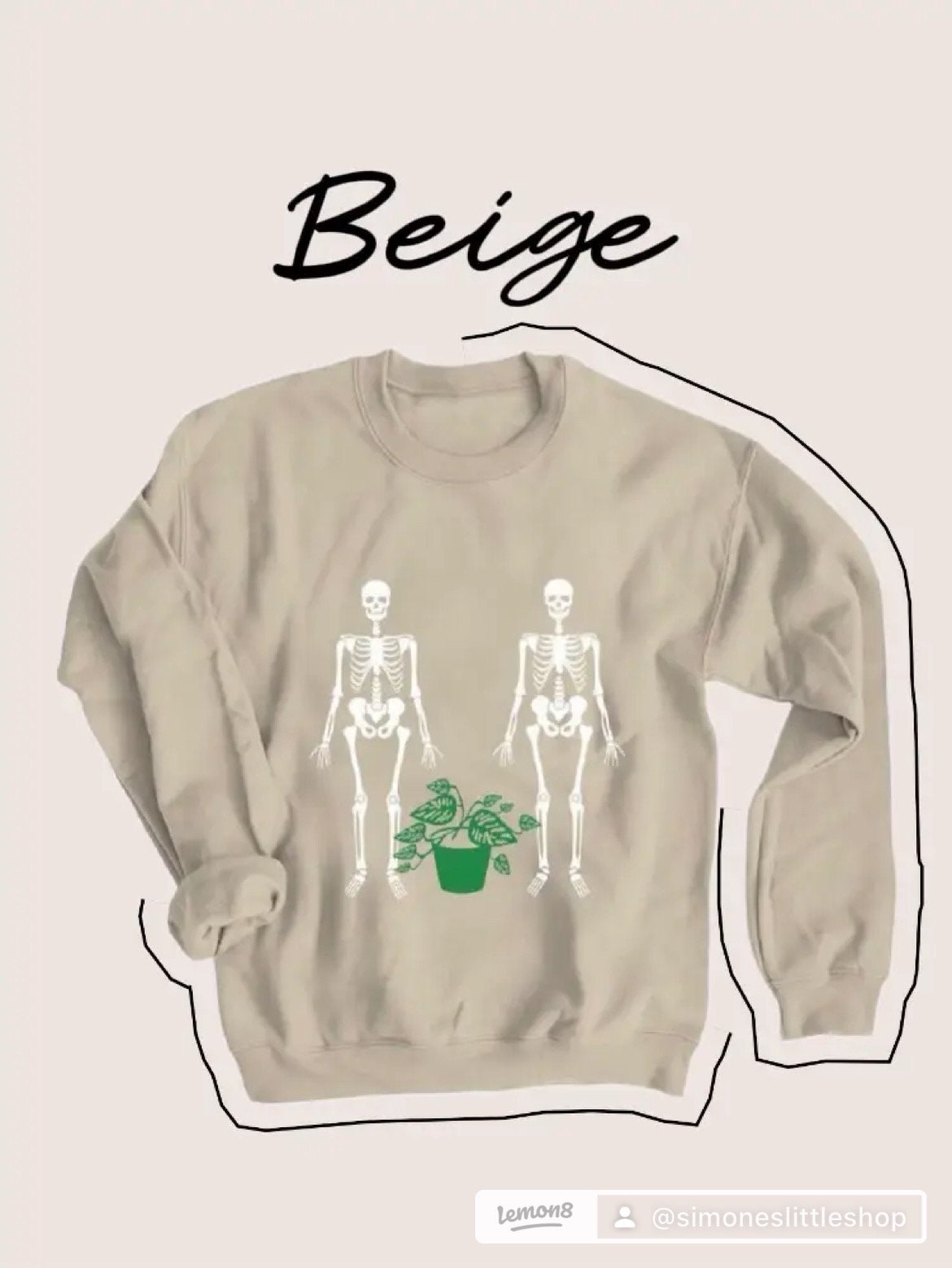 Taking care of dead plants crew neck | Halloween crewneck | fall season | fall crewneck | spooky season | Halloween | skeleton crewneck |