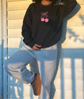 Cherry bow crewneck. gift ideas. gifts for her. women’s crewneck. Christmas. holiday shopping. gifts for women. Girl gifts