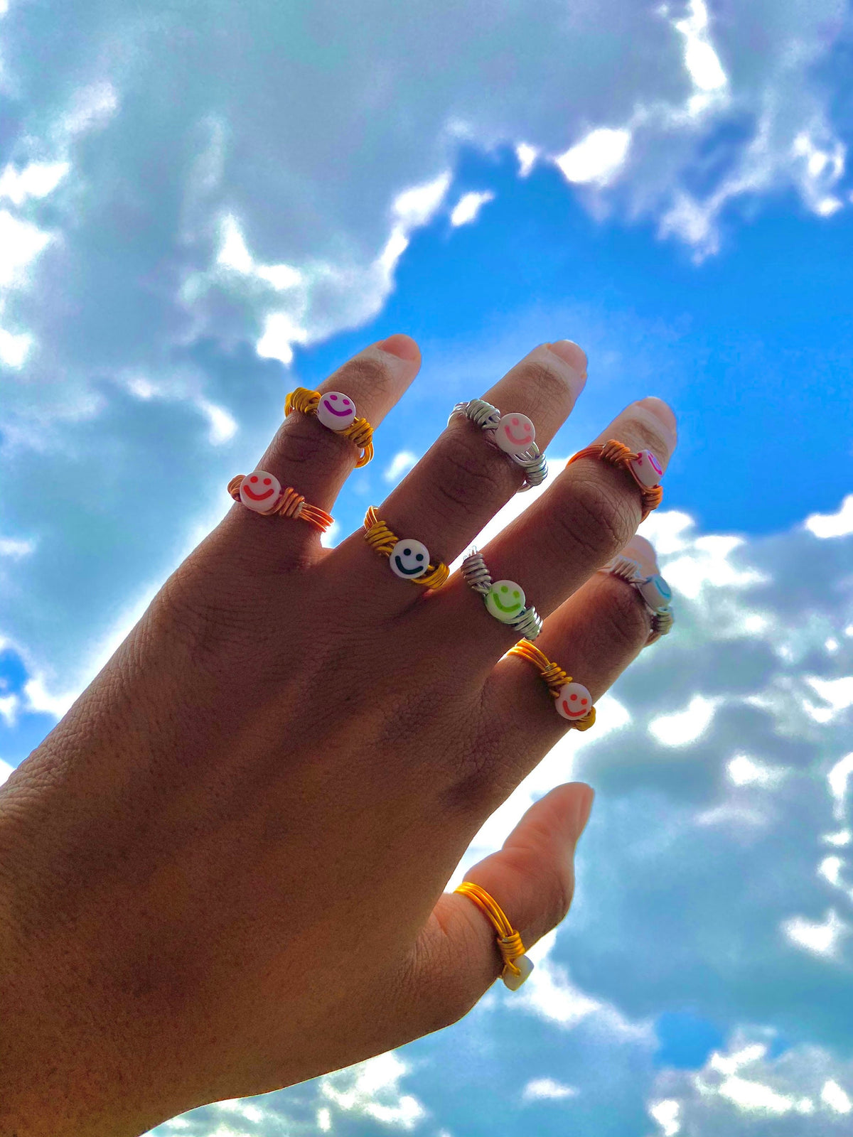 smiley face rings | matching rings | handmade rings | cute jewelry | wire rings | silver rings | gold rings | rose gold rings | valentines
