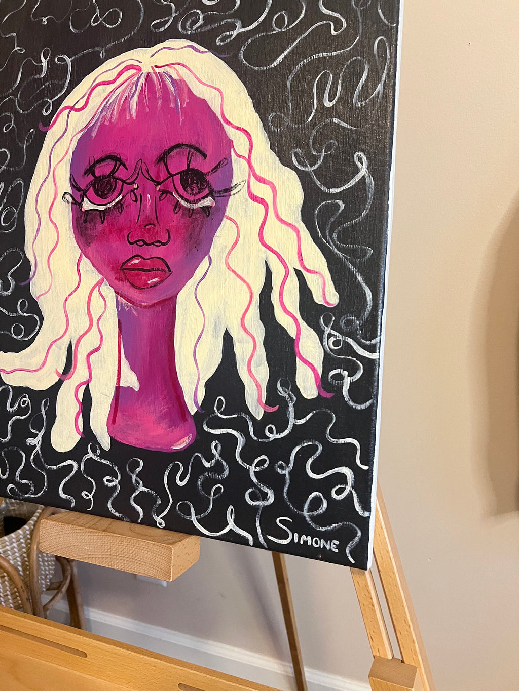 Staying up too late again | original painting | artwork | art | expressionist painting | expressionist | Simone’s little shoppe