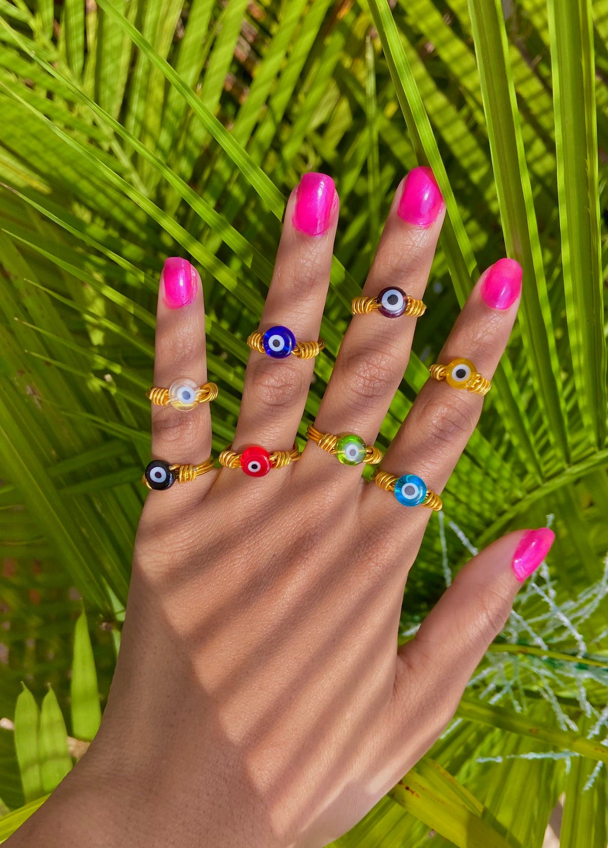 Evil eye rings | ring | size inclusive | gold | evil eye | spiritual | symbol | protection | indie style gift  | wire wrapped ring manifest