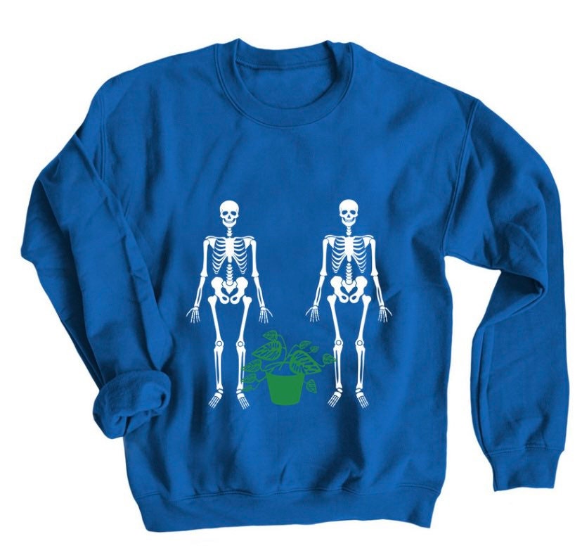 Taking care of dead plants crew neck | Halloween crewneck | fall season | fall crewneck | spooky season | Halloween | skeleton crewneck |