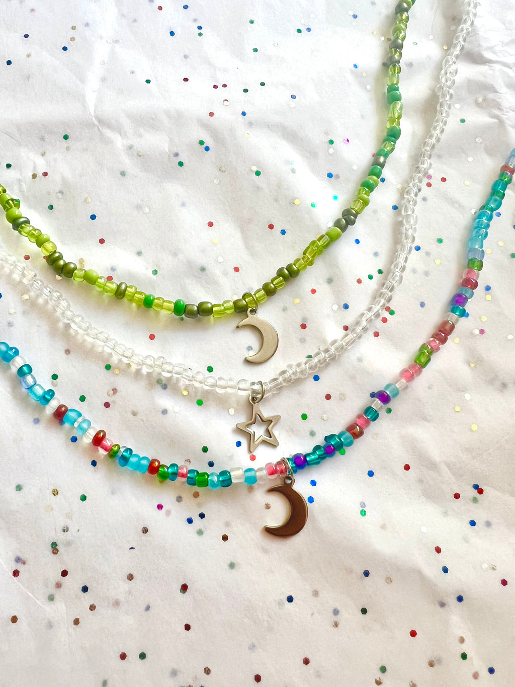 star and moon beaded chokers | star jewelry | moon | colorful jewelry | beaded choker | beaded necklace | beaded jewelry | valentines gift
