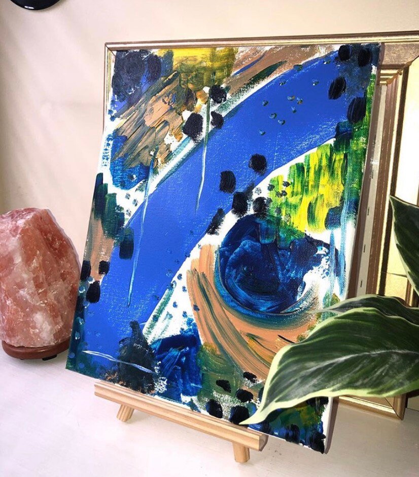 Afternoon Blues | original painting | abstract | blue | water | painting | blues | acrylic | wall art | decor | dorm room | bedroom