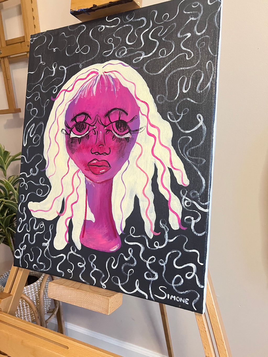 Staying up too late again | original painting | artwork | art | expressionist painting | expressionist | Simone’s little shoppe