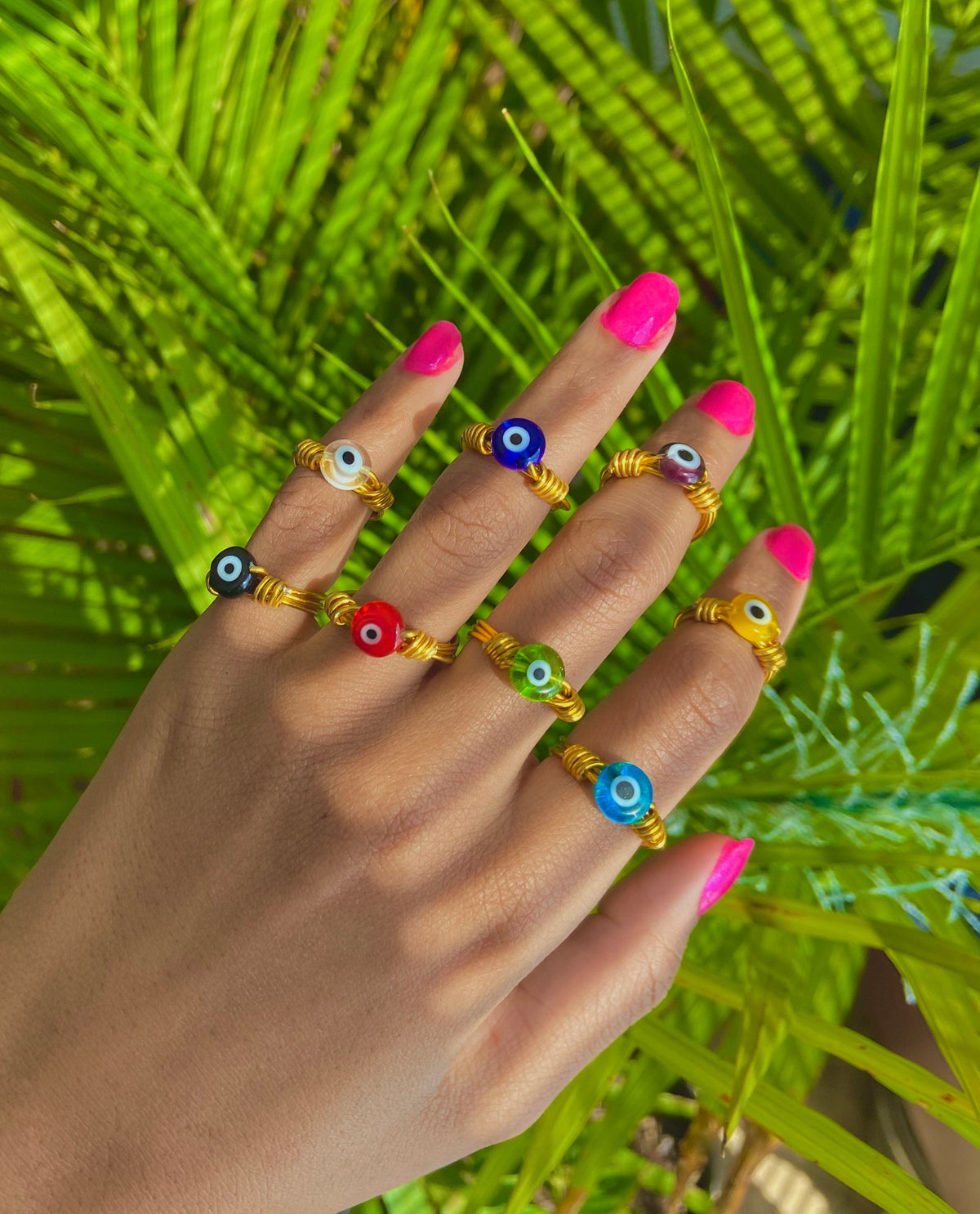 Evil eye rings | ring | size inclusive | gold | evil eye | spiritual | symbol | protection | indie style gift  | wire wrapped ring manifest