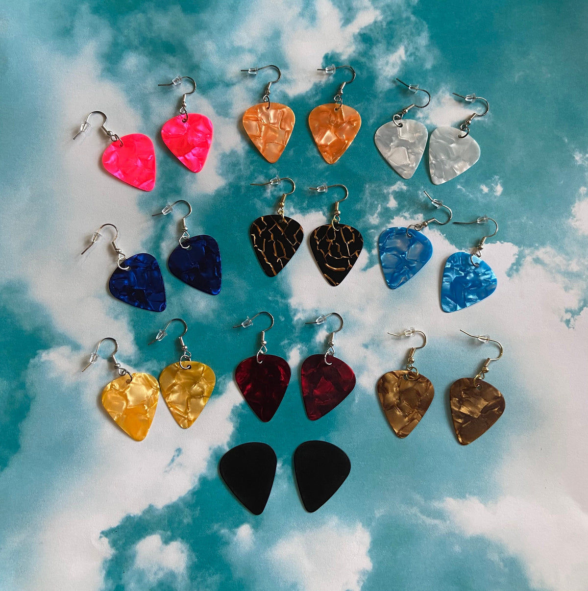 guitar pick earrings | music lover | music earrings | guitar earrings | earrings | fun jewelry | hypoallergenic