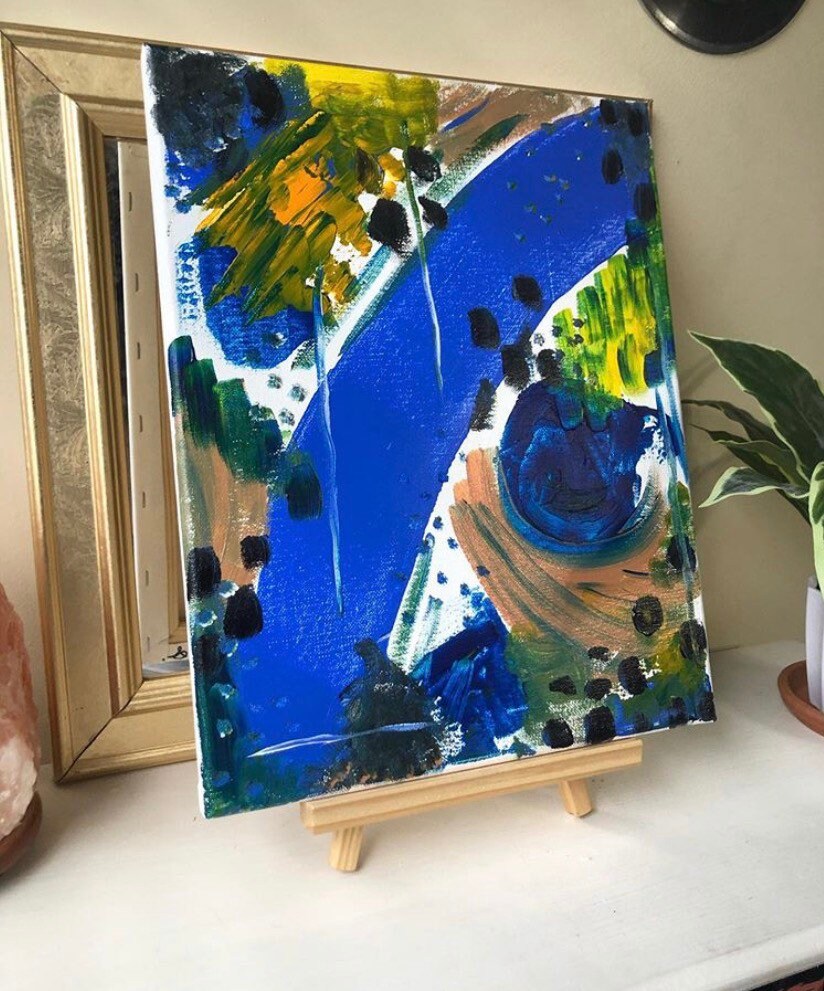Afternoon Blues | original painting | abstract | blue | water | painting | blues | acrylic | wall art | decor | dorm room | bedroom