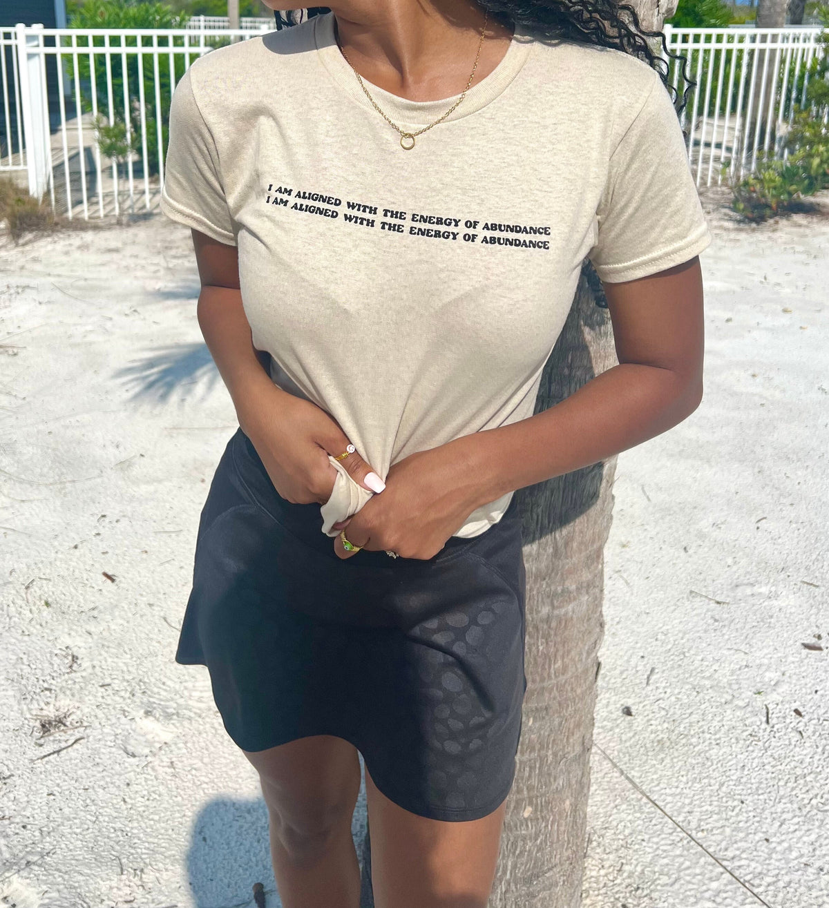 I am aligned with the energy of abundance baby tee | abundance tee | cute tees | affirmation tee | daily affirmations | affirmation shirt |