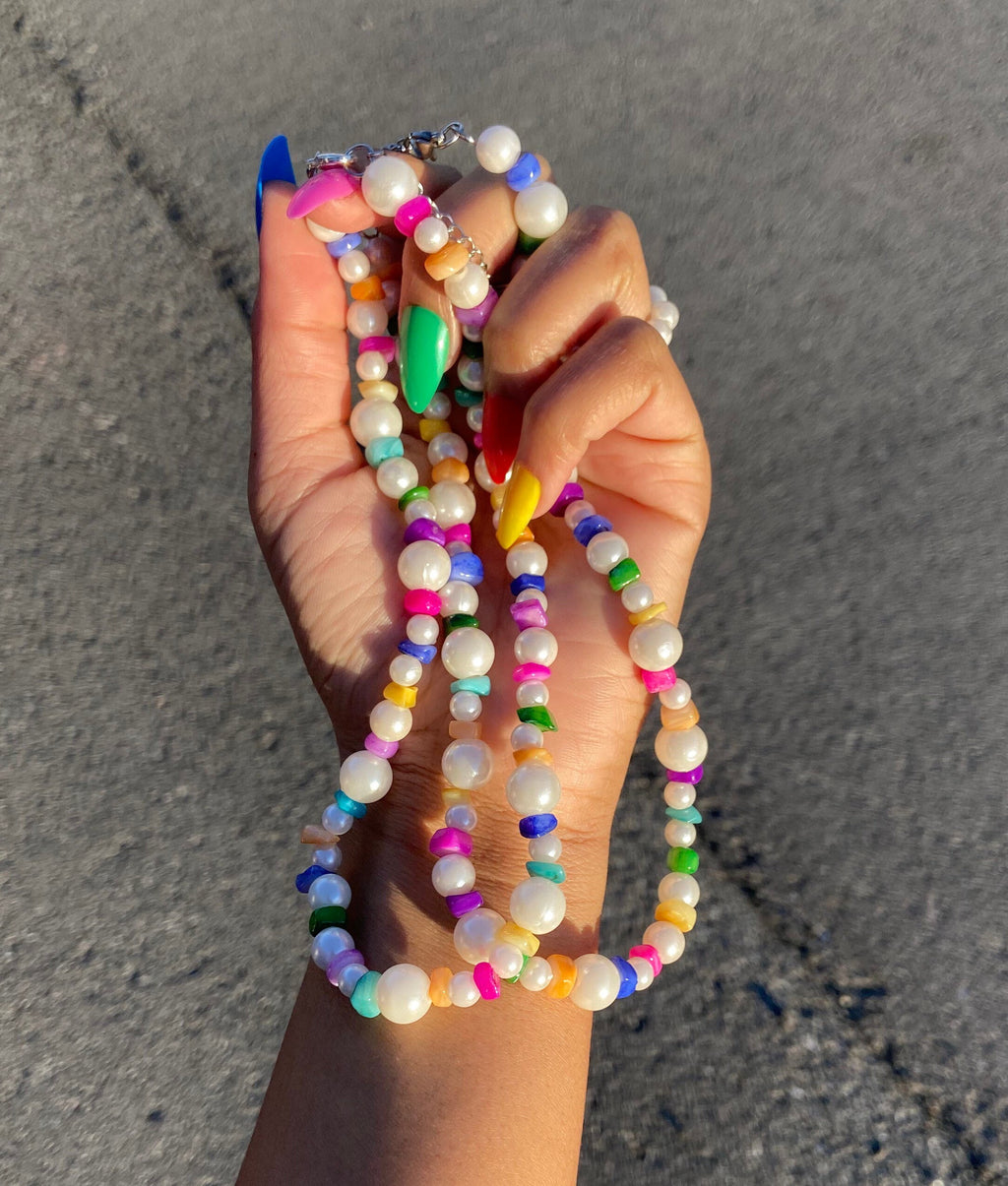 rainbow rock chokers | rainbow valentine collection | colorful jewelry | beaded choker | beaded necklace | beaded jewelry | valentine gift