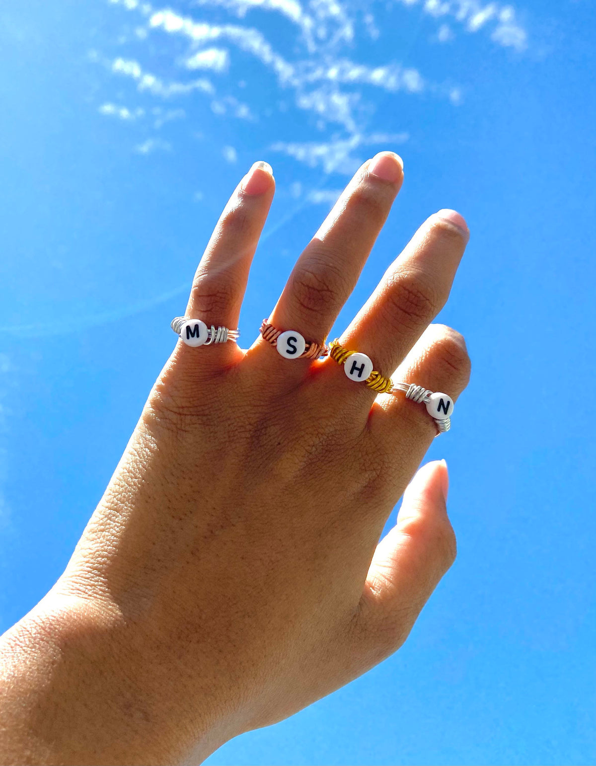 initial rings • a-z customizable letter ring • silver • rose gold • gold • monogram ring • personalized gift • alphabet rings
