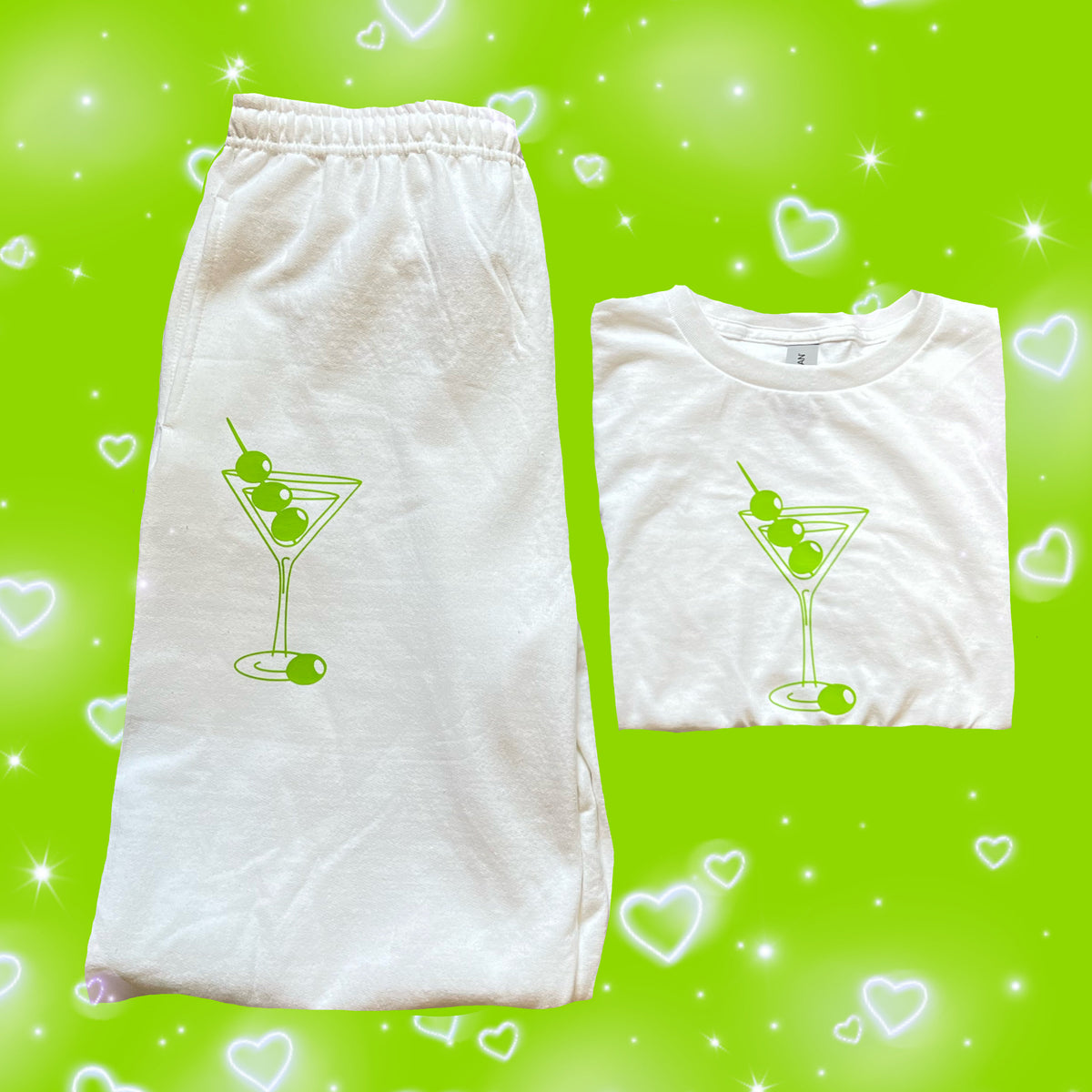 martini set | sweat set | comfortable set | loungewear | martini lovers | sweatpants | baby tee | clothing set | cute set | sweat sets