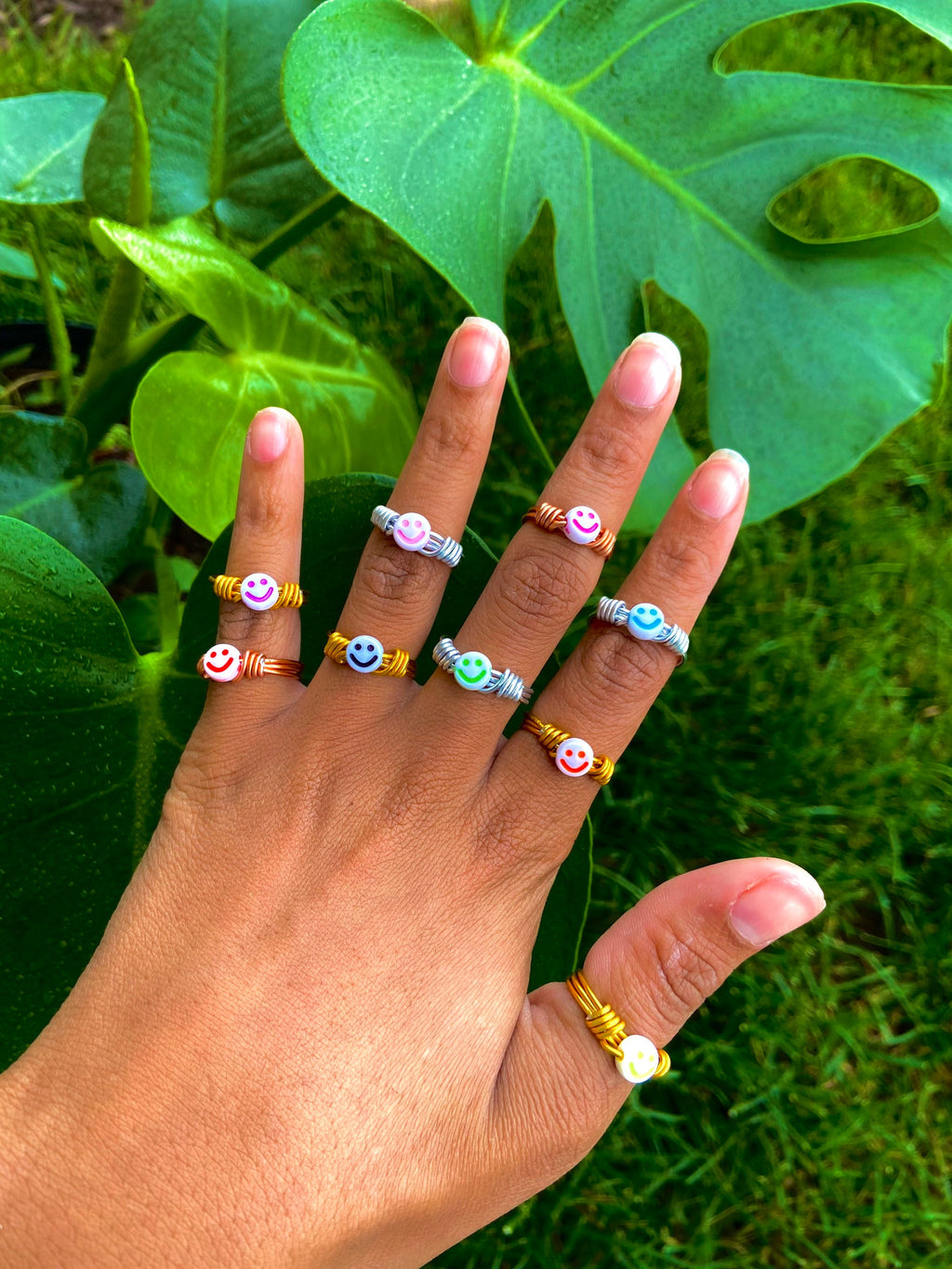 smiley face rings | matching rings | handmade rings | cute jewelry | wire rings | silver rings | gold rings | rose gold rings | valentines