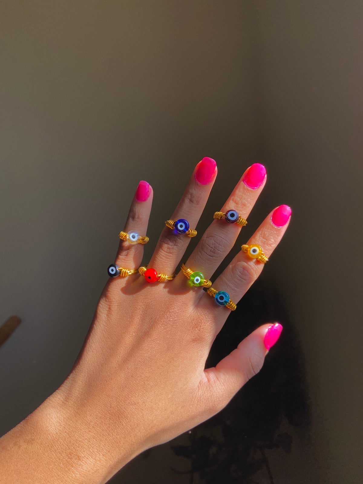 Evil eye rings | ring | size inclusive | gold | evil eye | spiritual | symbol | protection | indie style gift  | wire wrapped ring manifest