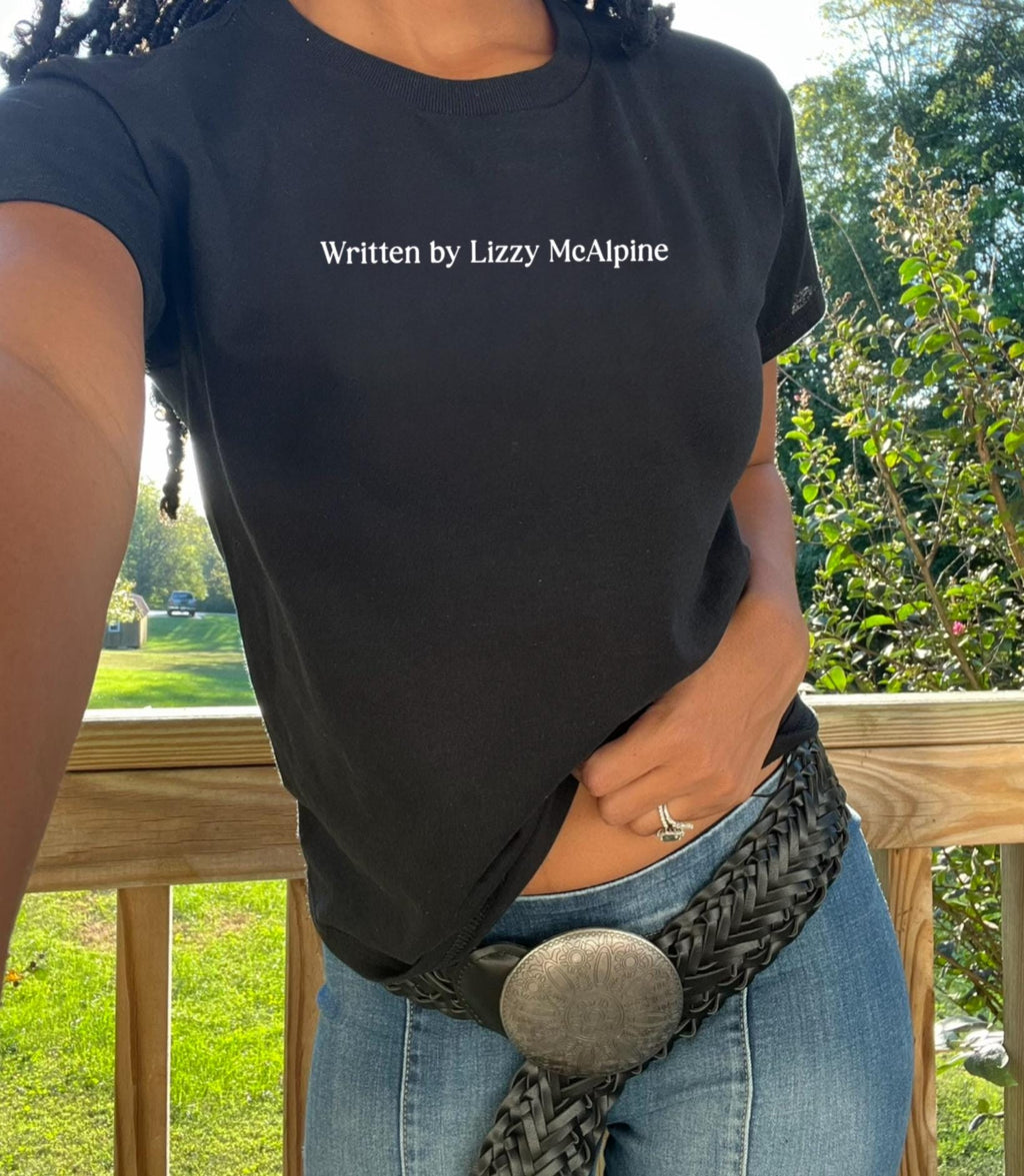 written by Lizzy mcalpine shirt. Lizzie mcalpine shirt. Lizzie mcalpine fan. Older album. Five seconds flat. Girl tee. Cute tee. Concert.
