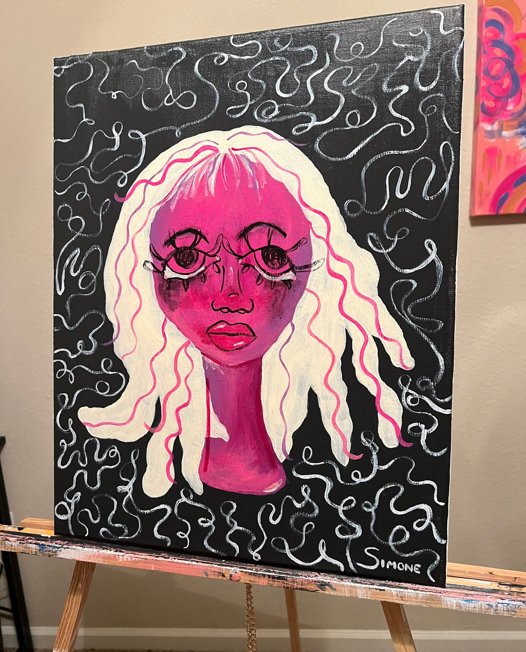 Staying up too late again | original painting | artwork | art | expressionist painting | expressionist | Simone’s little shoppe