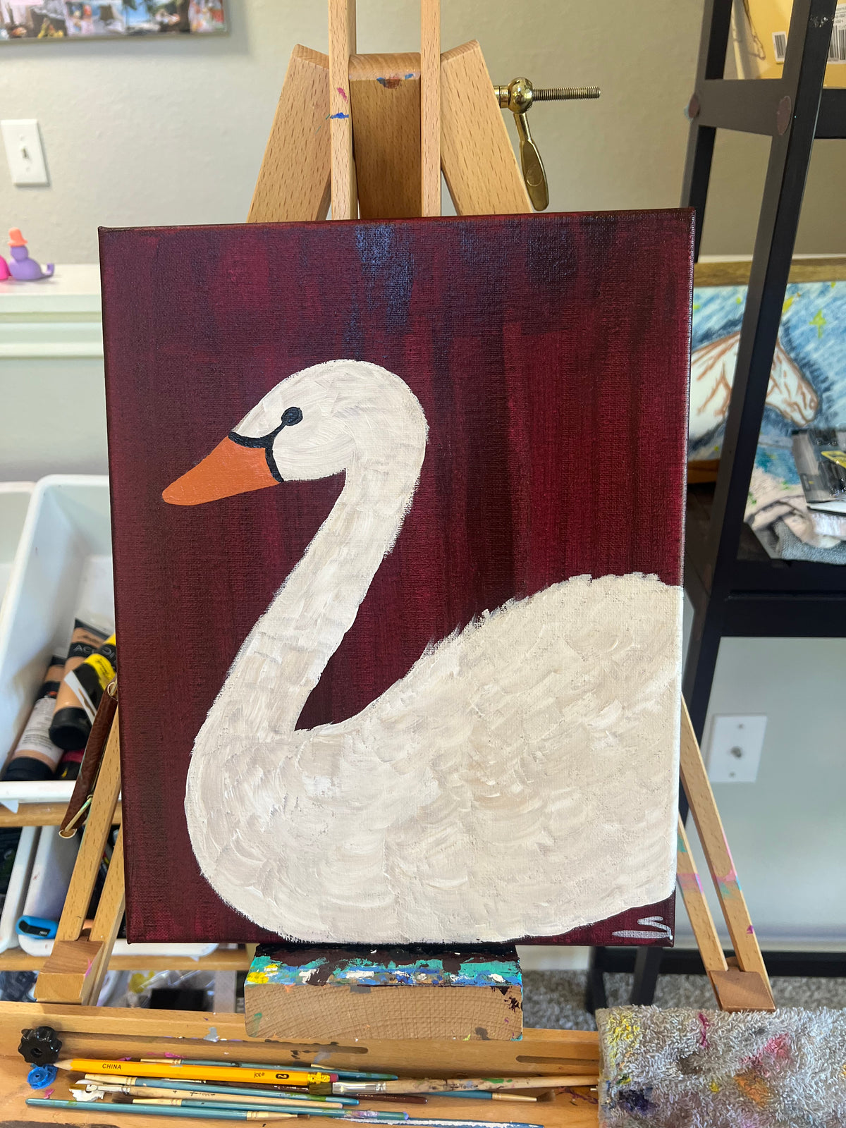 Swan painting
