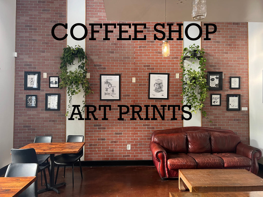 Coffee shop art prints | the bean loft art prints | the bean loft | coffee themed art | coffee art | prints | black and white prints | gift