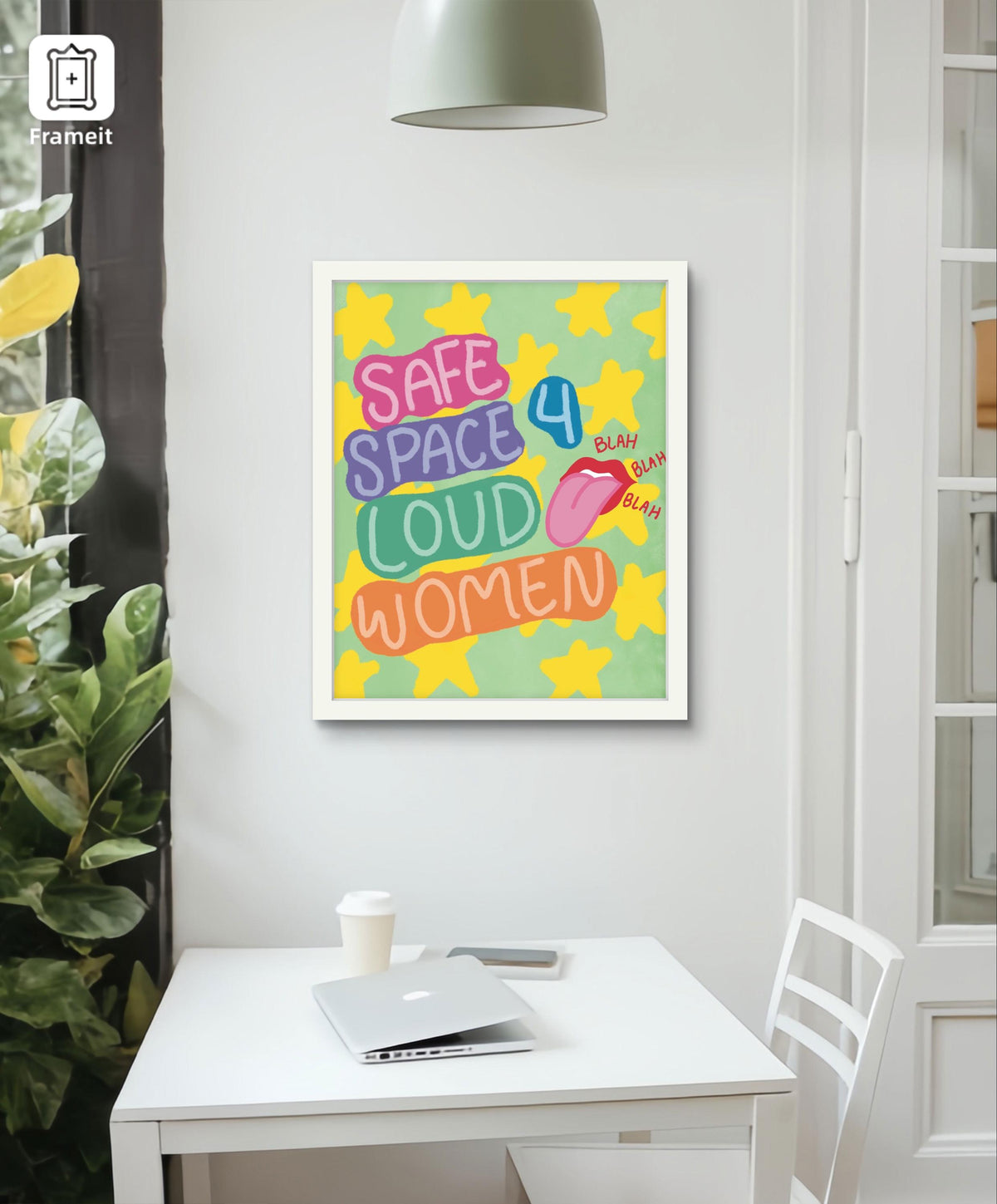 safe space for loud women art print| modern art print | unique wall art | colorful wall art | Pinterest art prints | bedroom decor | poster