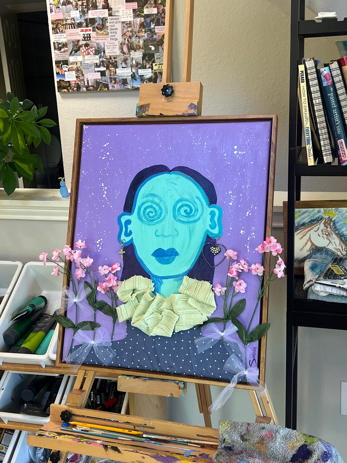 finding myself original painting by Simone | acrylic and multimedia | funky art | original wall art | artwork | painting | multimedia art |