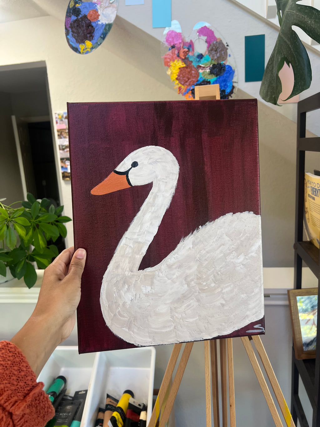 Swan painting