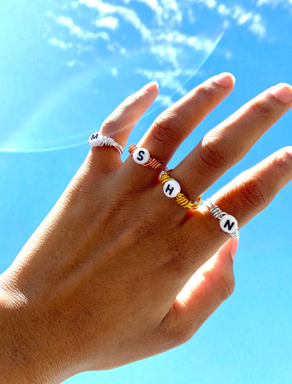 initial rings • a-z customizable letter ring • silver • rose gold • gold • monogram ring • personalized gift • alphabet rings