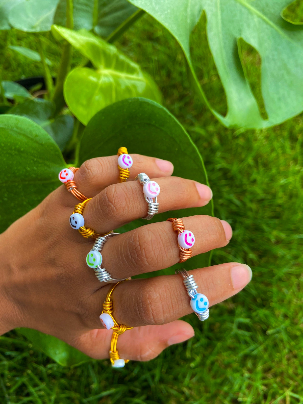 smiley face rings | matching rings | handmade rings | cute jewelry | wire rings | silver rings | gold rings | rose gold rings | valentines