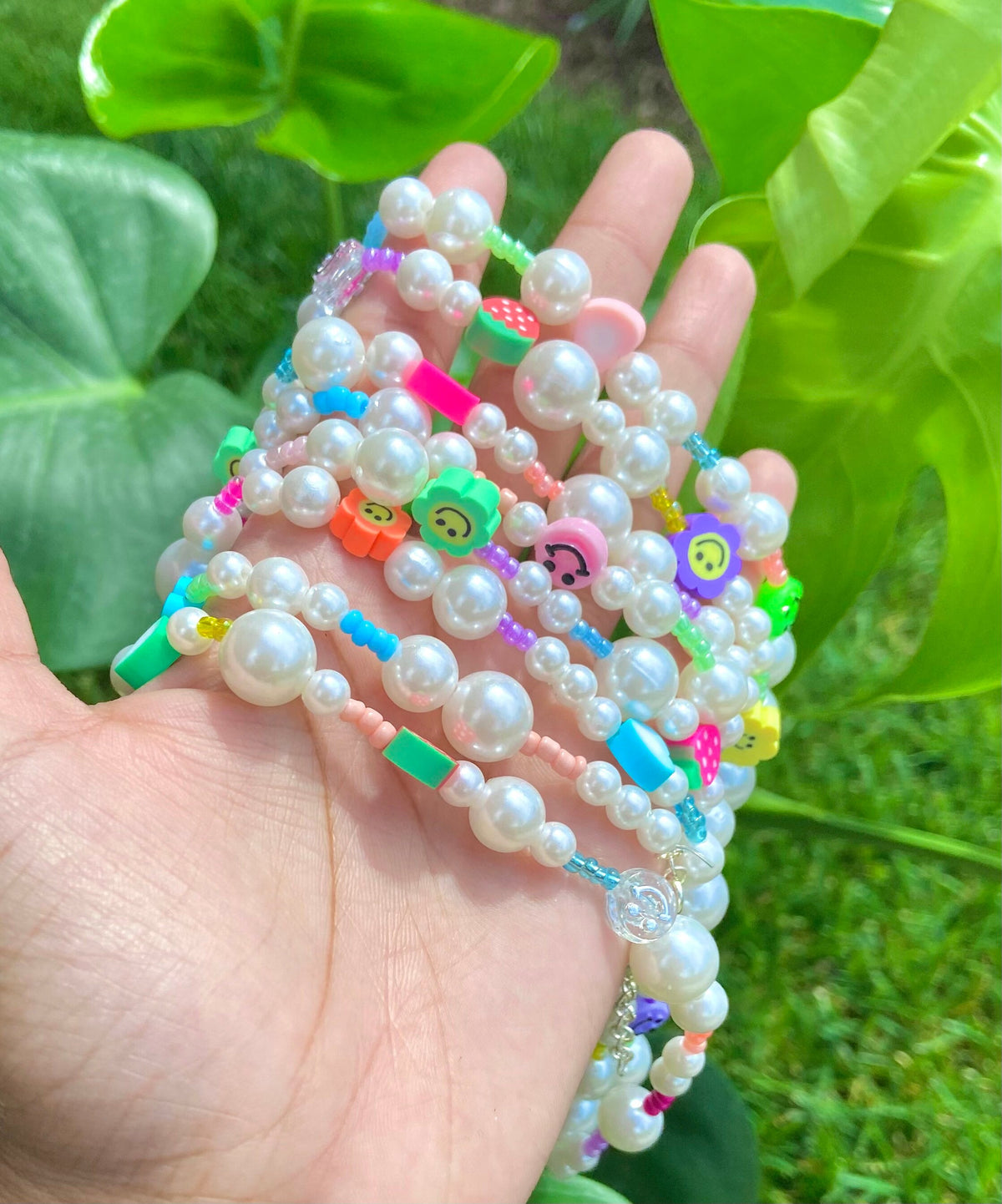 funky rainbow pearl necklaces | funky necklace | pearl necklace | choker | rainbow necklace | trendy | colorful | pearl | valentines gift