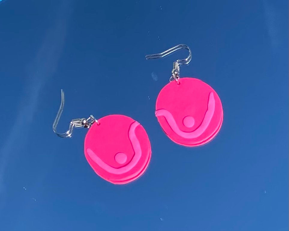 boob earrings | clay earrings | polymer clay | feminine | boob | breasts | colorful | hypoallergenic | feminists | body | gift ideas for her