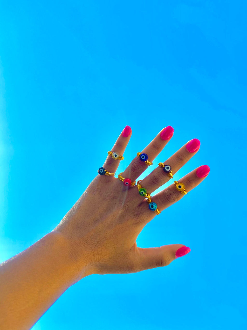 Evil eye rings | ring | size inclusive | gold | evil eye | spiritual | symbol | protection | indie style gift  | wire wrapped ring manifest