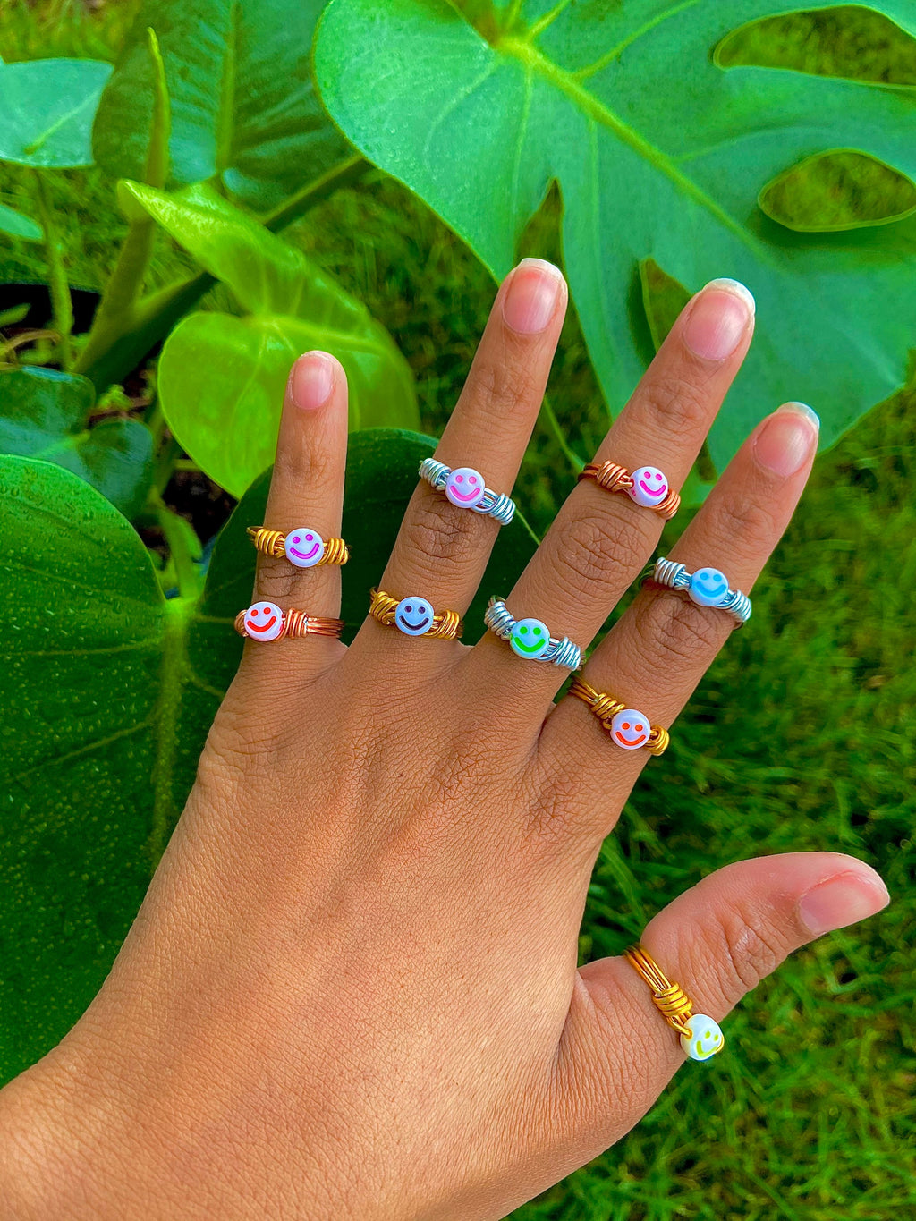 smiley face rings | matching rings | handmade rings | cute jewelry | wire rings | silver rings | gold rings | rose gold rings | valentines