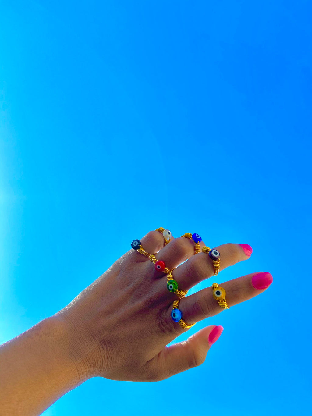 Evil eye rings | ring | size inclusive | gold | evil eye | spiritual | symbol | protection | indie style gift  | wire wrapped ring manifest