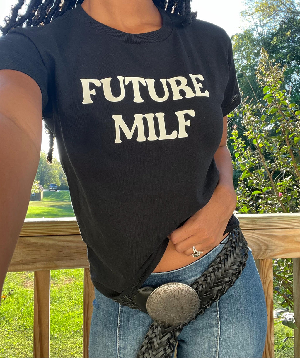 Future MILF BABY TEE . Funny shirts. bachelorette shirt. Future milf shirt. Gift ideas. Going out shirt . Pregnancy announcement shirt .