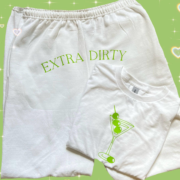 martini set | sweat set | comfortable set | loungewear | martini lovers | sweatpants | baby tee | clothing set | cute set | sweat sets